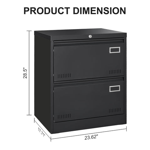 3 - Drawer Black Metal Filing Cabinet with Secure Lock, Modern Office Storage Solution - The unKAGEd Shop