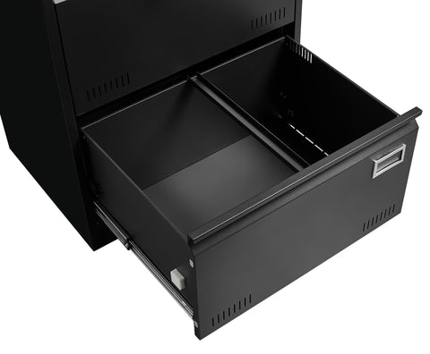 3 - Drawer Black Metal Filing Cabinet with Secure Lock, Modern Office Storage Solution - The unKAGEd Shop