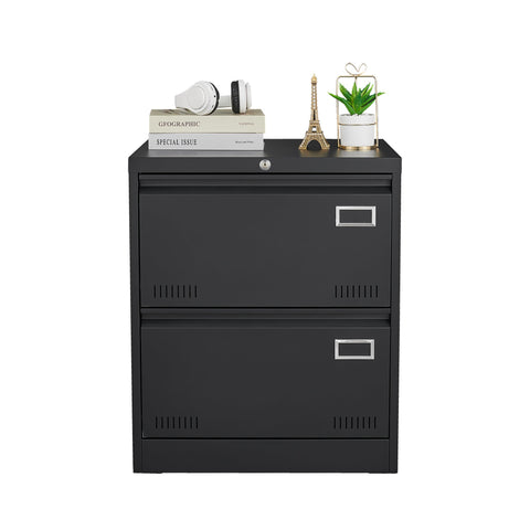 3 - Drawer Black Metal Filing Cabinet with Secure Lock, Modern Office Storage Solution - The unKAGEd Shop