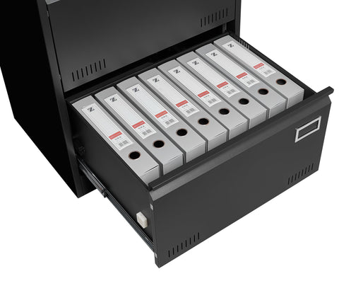 3 - Drawer Black Metal Filing Cabinet with Secure Lock, Modern Office Storage Solution - The unKAGEd Shop