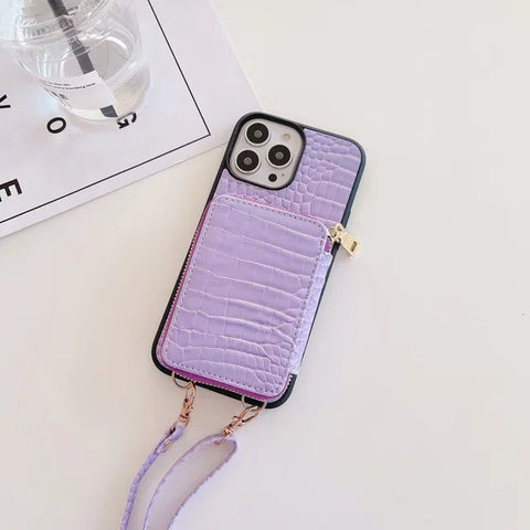 Luxury Leather Wallet Crossbody Lanyard Soft Phone Case Back Hard Cover - The unKAGEd Shop