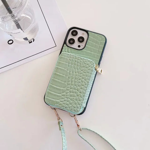 Luxury Leather Wallet Crossbody Lanyard Soft Phone Case Back Hard Cover - The unKAGEd Shop