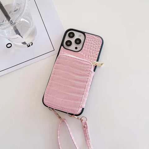Luxury Leather Wallet Crossbody Lanyard Soft Phone Case Back Hard Cover - The unKAGEd Shop