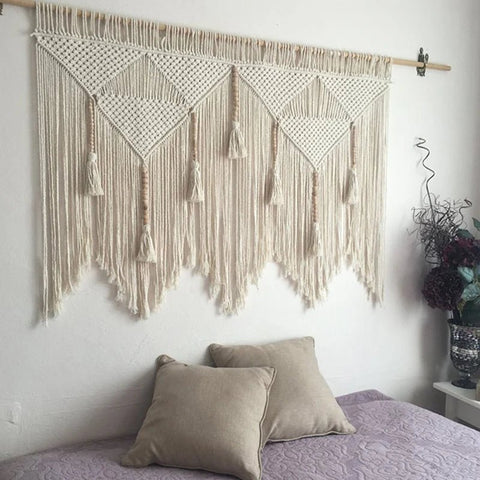 Bohemian Cotton Macrame Wall Hanging Tapestry - Handwoven Home Decor - The unKAGEd Shop