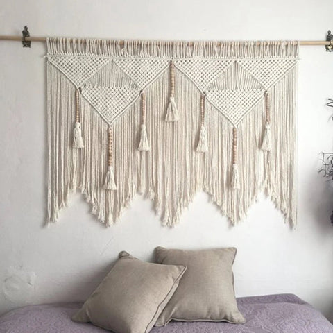 Bohemian Cotton Macrame Wall Hanging Tapestry - Handwoven Home Decor - The unKAGEd Shop