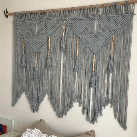 Bohemian Cotton Macrame Wall Hanging Tapestry - Handwoven Home Decor - The unKAGEd Shop