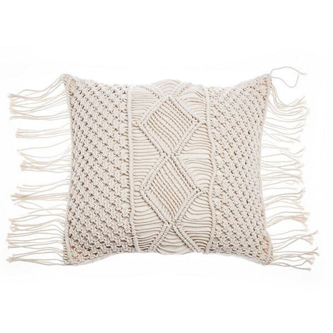 Cozy Nordic Patchwork Inspired Knit Pillowcase with Tassels - 45x45cm - The unKAGEd Shop