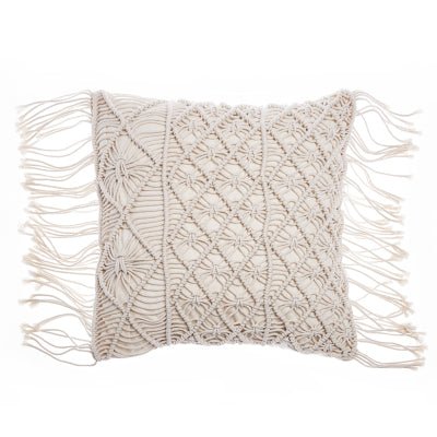 Cozy Nordic Patchwork Inspired Knit Pillowcase with Tassels - 45x45cm - The unKAGEd Shop