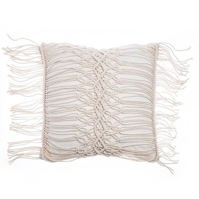 Cozy Nordic Patchwork Inspired Knit Pillowcase with Tassels - 45x45cm - The unKAGEd Shop