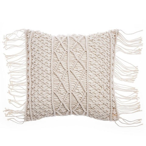 Cozy Nordic Patchwork Inspired Knit Pillowcase with Tassels - 45x45cm - The unKAGEd Shop