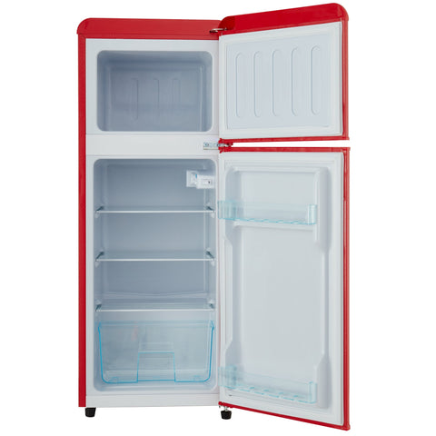Dual Zone Vintage Red Refrigerator with 3.3 Fridge + 1.2 Freezer, 4.5 cu. ft., 16.69" x 17.52" x 40.08" - The unKAGEd Shop