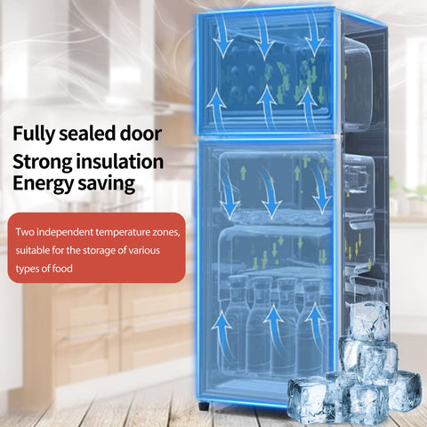 Dual Zone Vintage Red Refrigerator with 3.3 Fridge + 1.2 Freezer, 4.5 cu. ft., 16.69" x 17.52" x 40.08" - The unKAGEd Shop