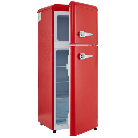 Dual Zone Vintage Red Refrigerator with 3.3 Fridge + 1.2 Freezer, 4.5 cu. ft., 16.69" x 17.52" x 40.08" - The unKAGEd Shop