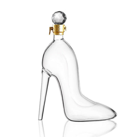 Elegant High Heel Glass Wine Bottle with Silicone Seal - 750ml Capacity - The unKAGEd Shop