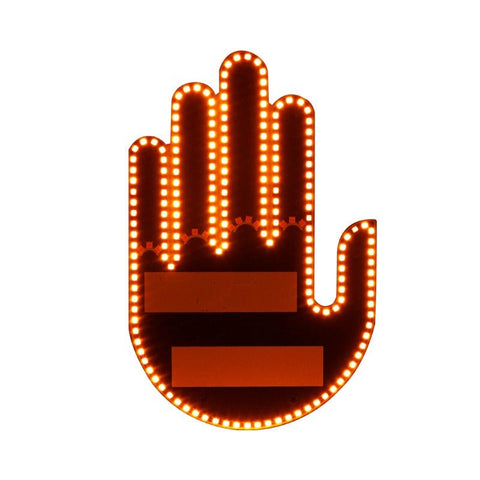 Funny Gift Gesture LED Car Middle Finger Back Window Car Sign LED Hand Novelty Car Interior Decoration Suspension In The Car - The unKAGEd Shop