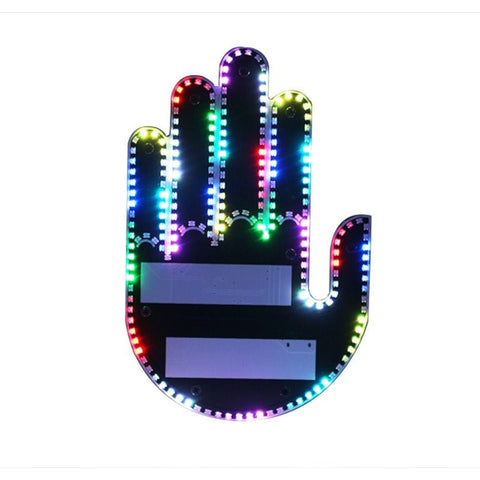 Funny Gift Gesture LED Car Middle Finger Back Window Car Sign LED Hand Novelty Car Interior Decoration Suspension In The Car - The unKAGEd Shop