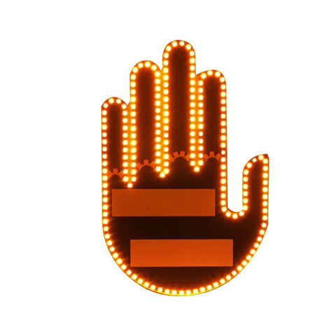 Funny Gift Gesture LED Car Middle Finger Back Window Car Sign LED Hand Novelty Car Interior Decoration Suspension In The Car - The unKAGEd Shop