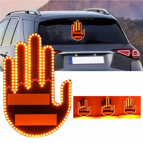 Funny Gift Gesture LED Car Middle Finger Back Window Car Sign LED Hand Novelty Car Interior Decoration Suspension In The Car - The unKAGEd Shop