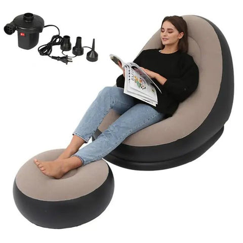 Iatable Air Mattress Lazy Sofa Deck Chair Comfortable Leg Stool Rest Single Beanbag for home and Outdoor Use - The unKAGEd Shop