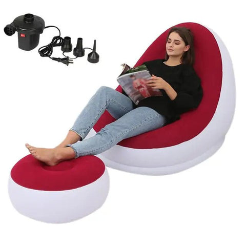 Iatable Air Mattress Lazy Sofa Deck Chair Comfortable Leg Stool Rest Single Beanbag for home and Outdoor Use - The unKAGEd Shop