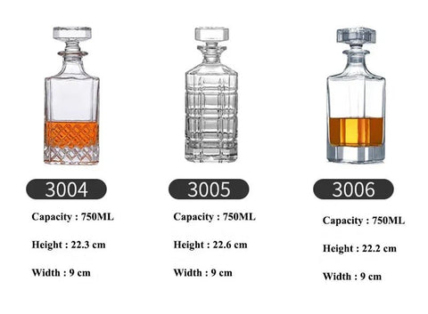 Luxurious Lead - Free Crystal Glass Whiskey Decanter - Elegant Barware for Home Parties - 750ml - The unKAGEd Shop