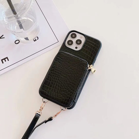 Luxury Leather Wallet Crossbody Lanyard Soft Phone Case Back Hard Cover - The unKAGEd Shop