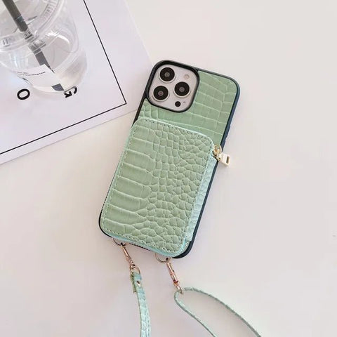 Luxury Leather Wallet Crossbody Lanyard Soft Phone Case Back Hard Cover - The unKAGEd Shop
