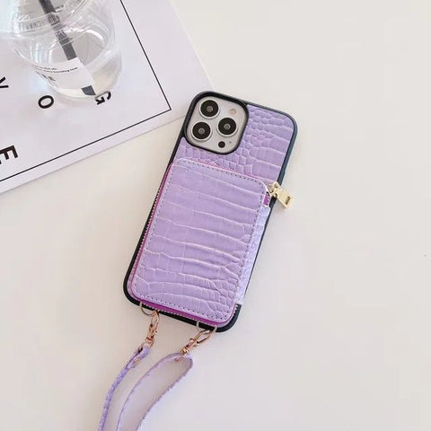 Luxury Leather Wallet Crossbody Lanyard Soft Phone Case Back Hard Cover - The unKAGEd Shop