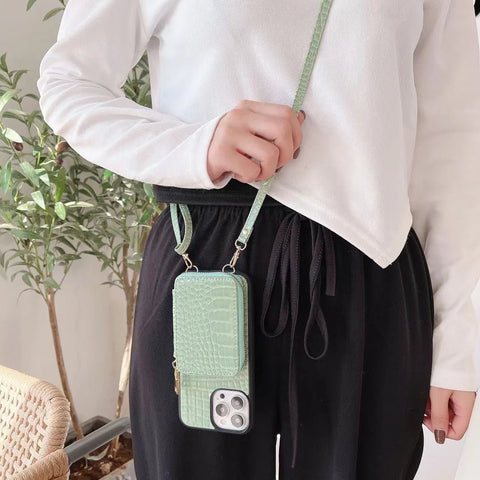 Luxury Leather Wallet Crossbody Lanyard Soft Phone Case Back Hard Cover - The unKAGEd Shop