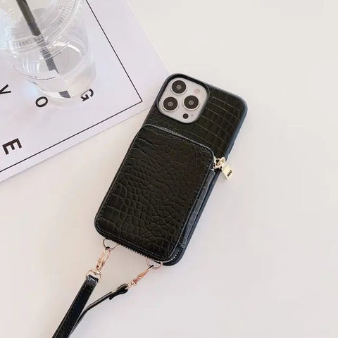 Luxury Leather Wallet Crossbody Lanyard Soft Phone Case Back Hard Cover - The unKAGEd Shop