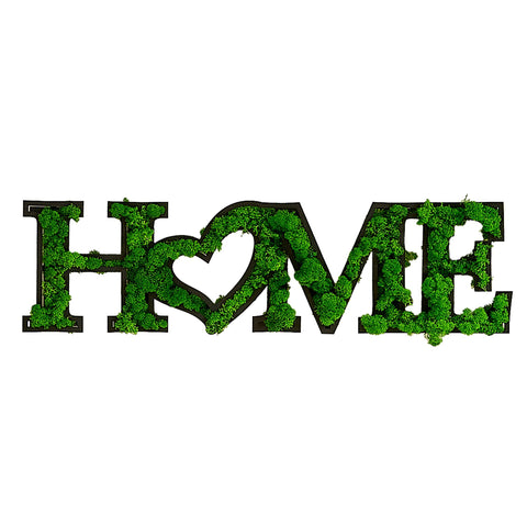 Preserved Moss HOME Letter Wall Art with Heart Detail - The unKAGEd Shop