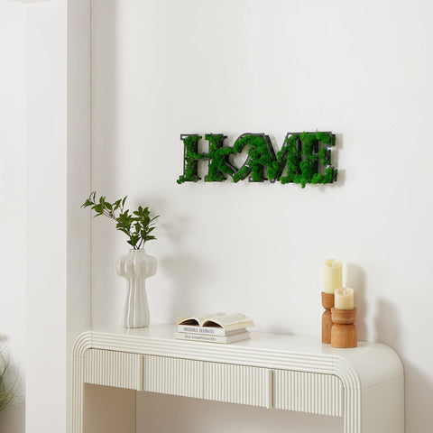 Preserved Moss HOME Letter Wall Art with Heart Detail - The unKAGEd Shop