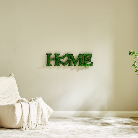 Preserved Moss HOME Letter Wall Art with Heart Detail - The unKAGEd Shop