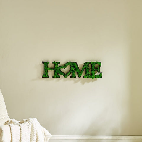 Preserved Moss HOME Letter Wall Art with Heart Detail - The unKAGEd Shop
