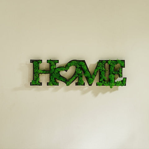 Preserved Moss HOME Letter Wall Art with Heart Detail - The unKAGEd Shop