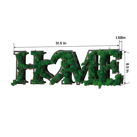 Preserved Moss HOME Letter Wall Art with Heart Detail - The unKAGEd Shop