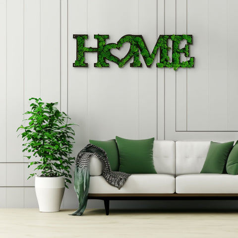 Preserved Moss HOME Letter Wall Art with Heart Detail - The unKAGEd Shop