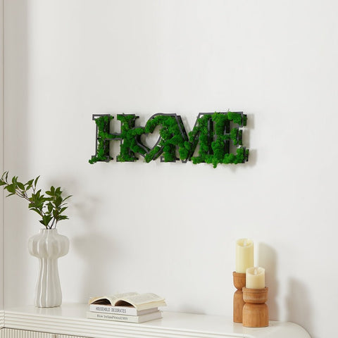 Preserved Moss HOME Letter Wall Art with Heart Detail - The unKAGEd Shop